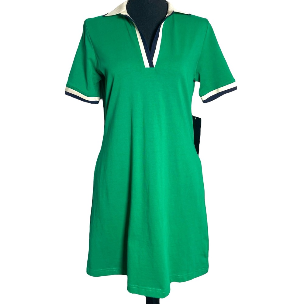 Tuckernuck NWT Dress Green Hutton Polo Shirt Mini Women's Sz S Preppy Coastal - Picture 3 of 12
